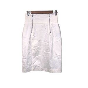 Worthington White High Waisted Business Casual Zipper Pencil Skirt Size 6